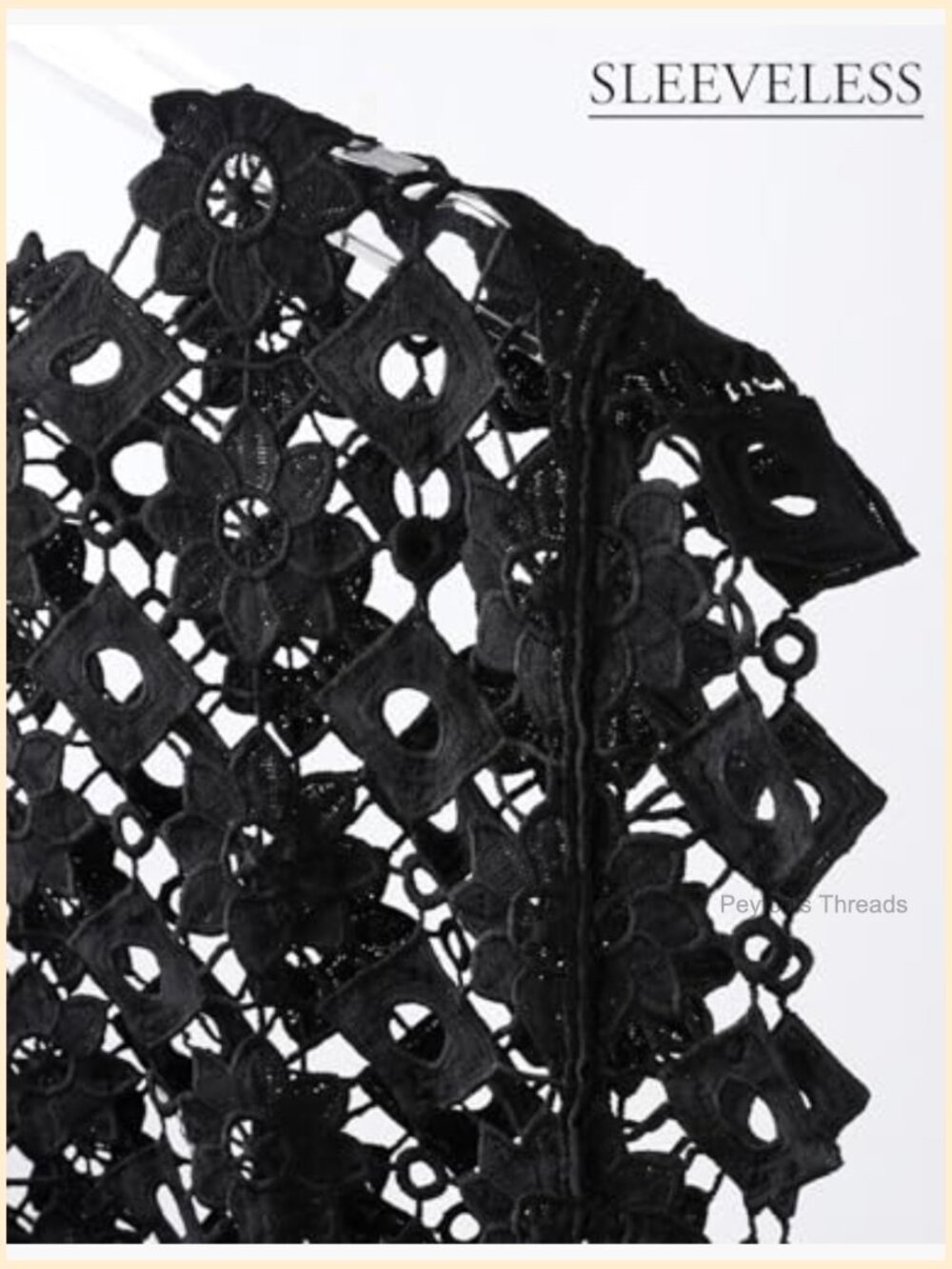 Lace Hollow Out Sleeveless Crewneck Vest Cover Up Summer Going Out Top - Picture 5 of 7